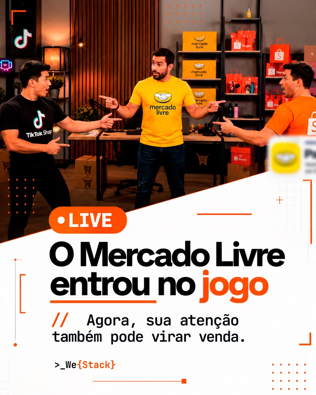 O Mercado Livre entrou no jogo das Lives.

E a novidade vai além de transmitir ao vivo.
Quando o marketplace aproxima conteúdo, produto e compra no me